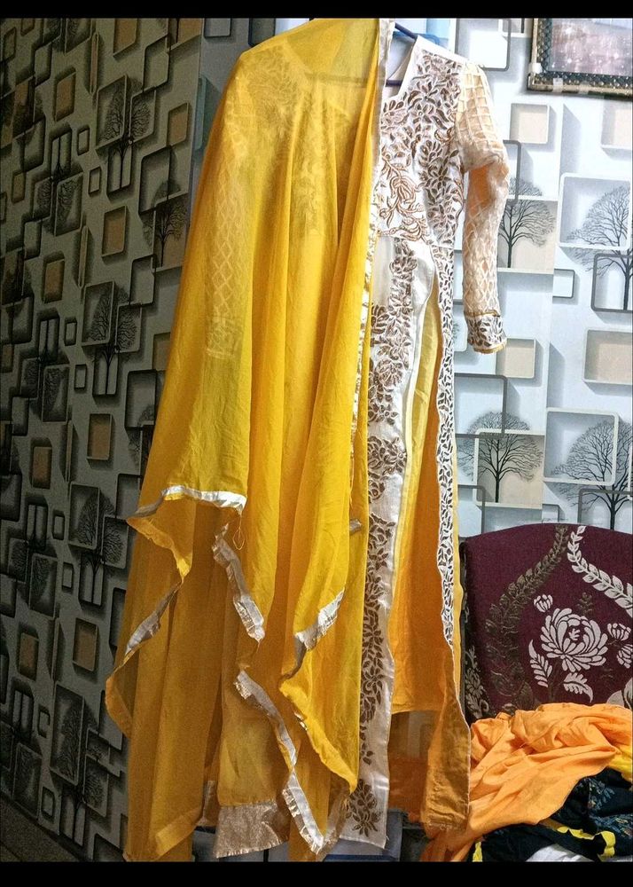 Elegant Yellow Kurta pajami Set with Dupatta
