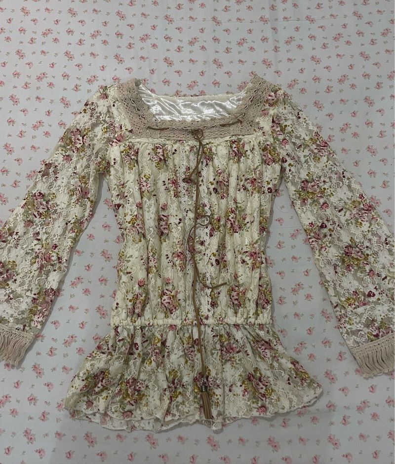 Bohemian Floral Lace Blouse