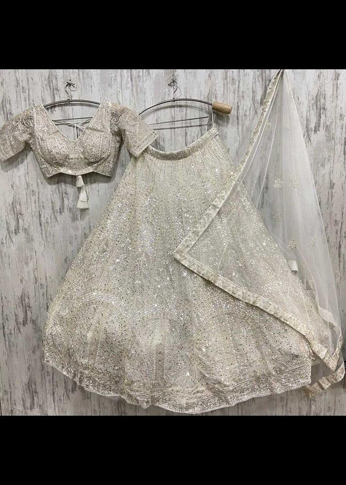 Sparkling Silver Lehenga Choli Set