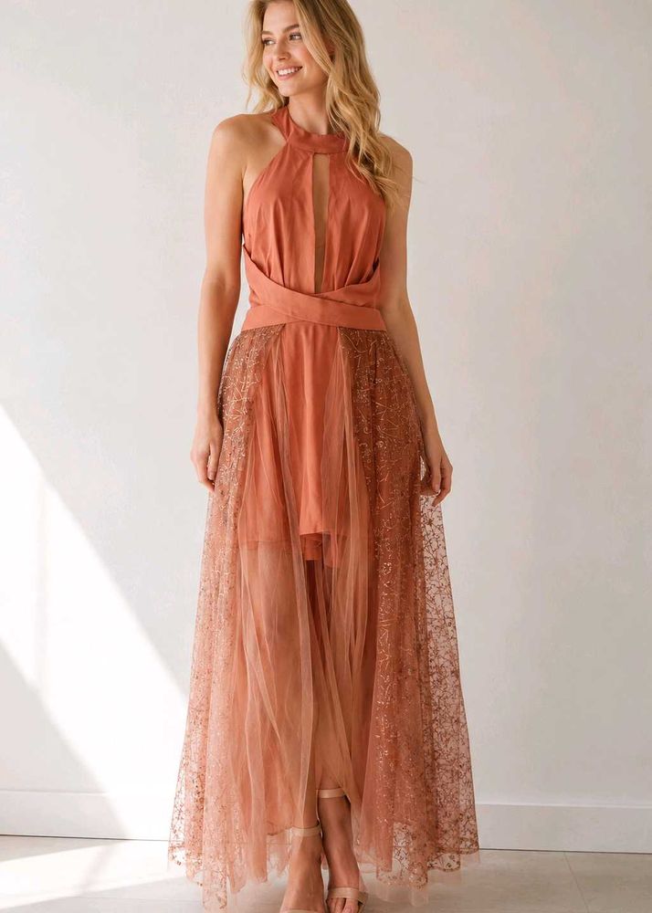 beautiful coral gown 😍