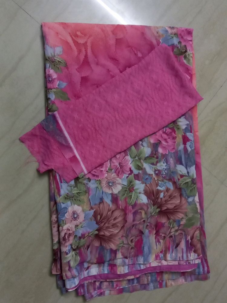 Soft Georgette Chiffon Daily Wear Saree With Blous