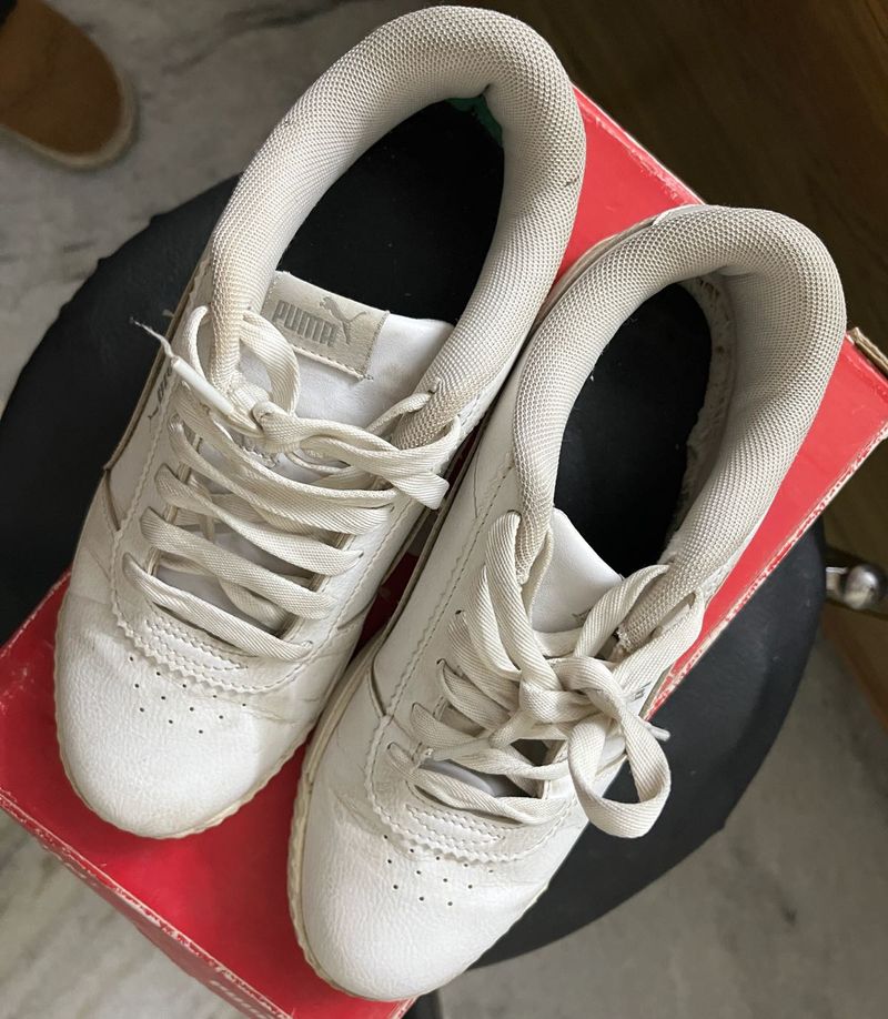 Puma White Casual Shoes worn only twice