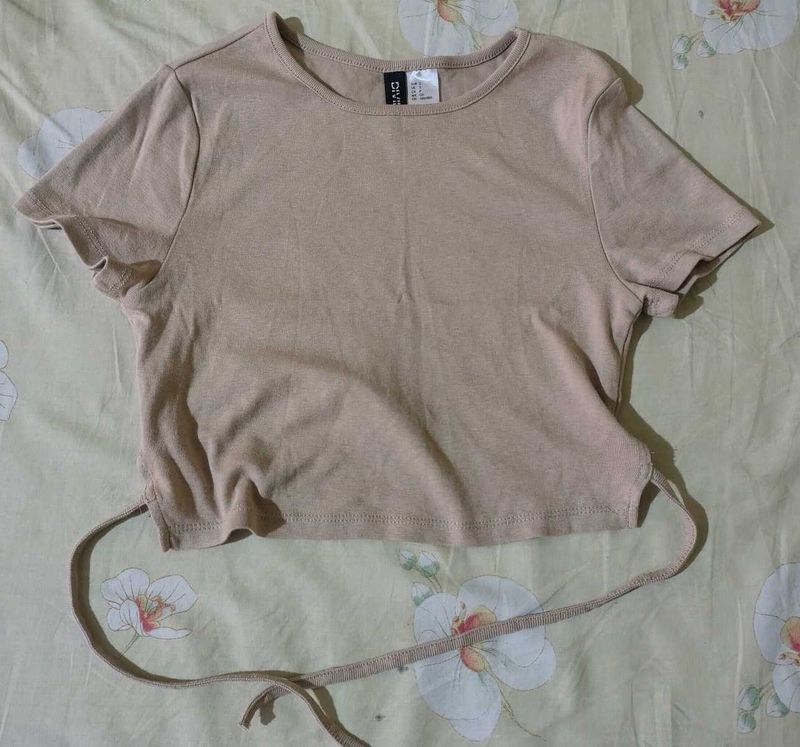 Nude Tie-Back Crop Top