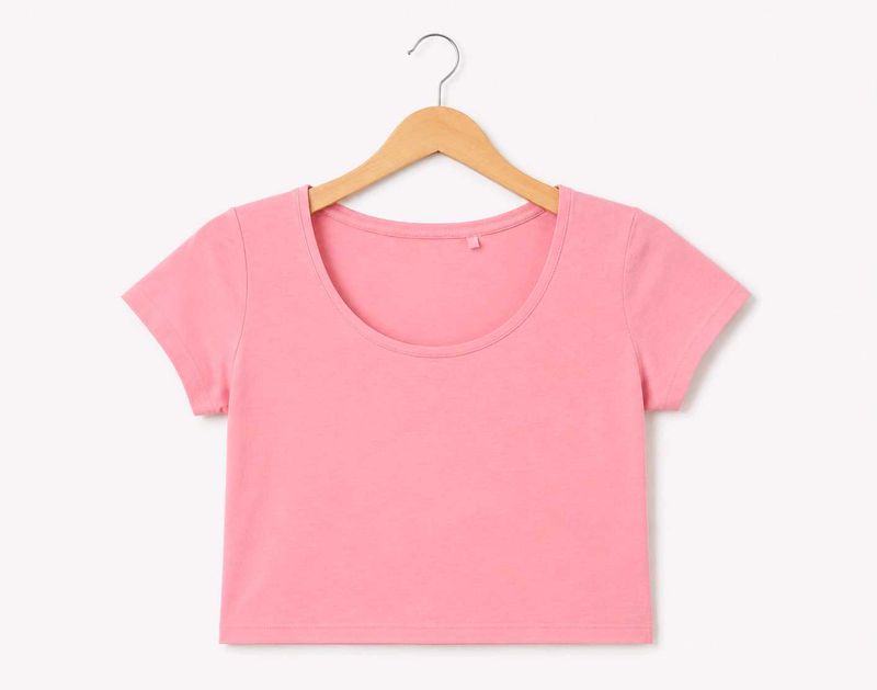 Women's Pink Cropped T-Shirt