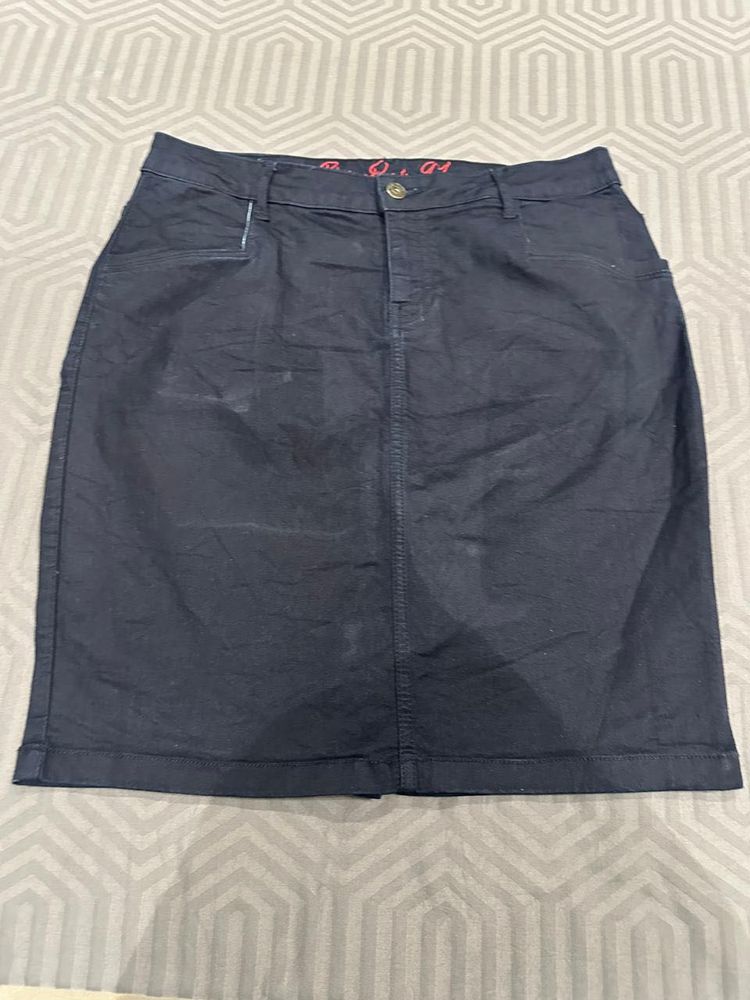 last price Dark Blue Pencil Skirt