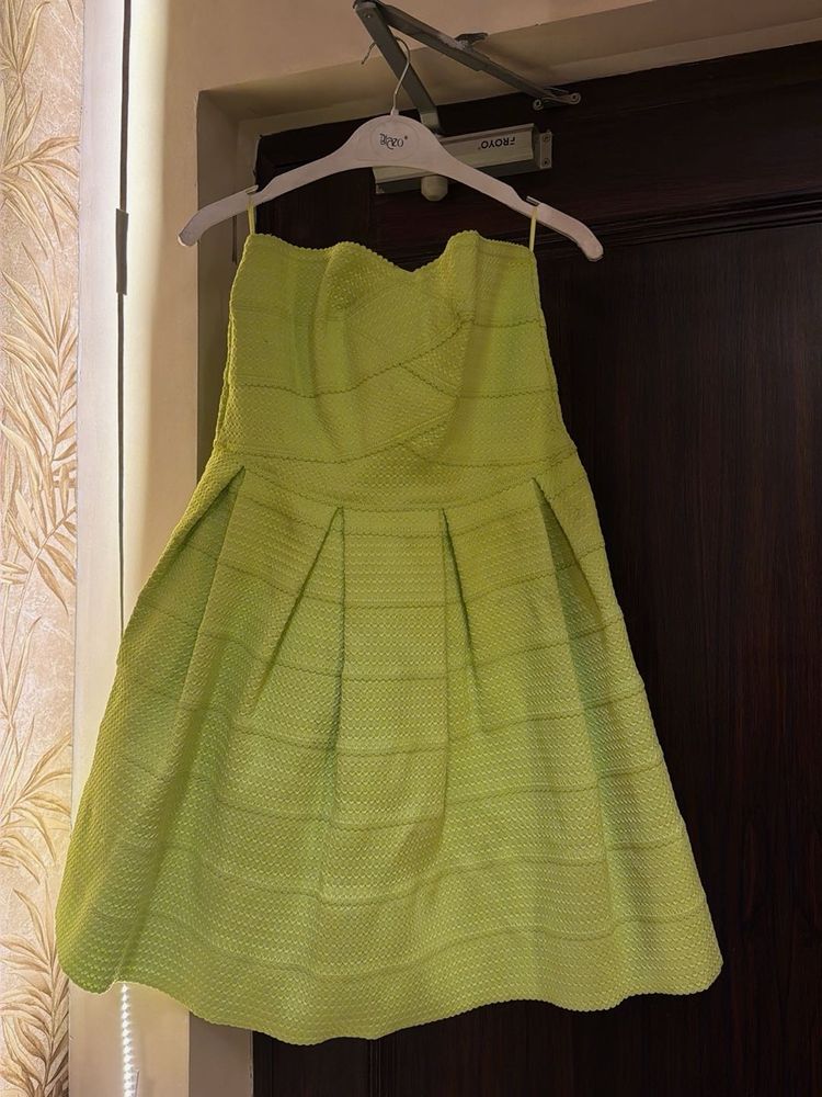 Green Strapless Mini Dress