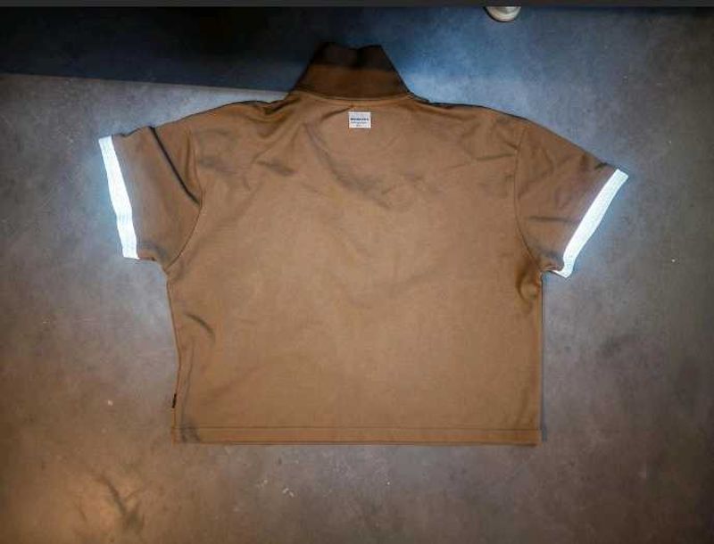 women's Brown Crop Polo Shirt