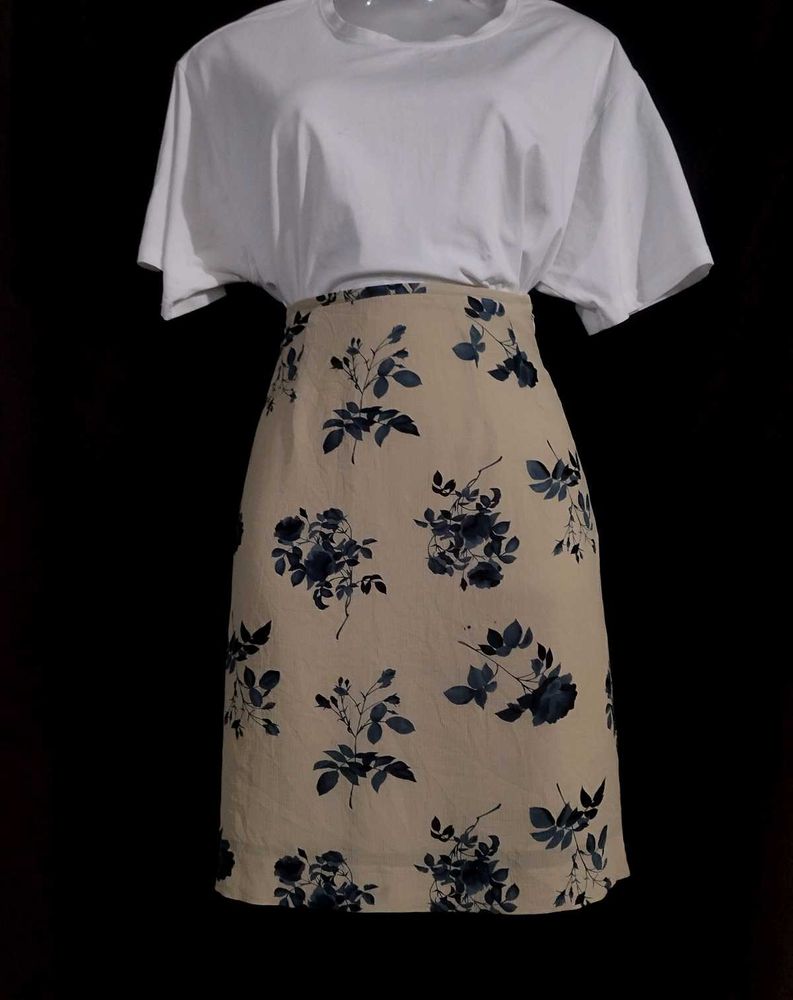Floral Print A-Line Skirt