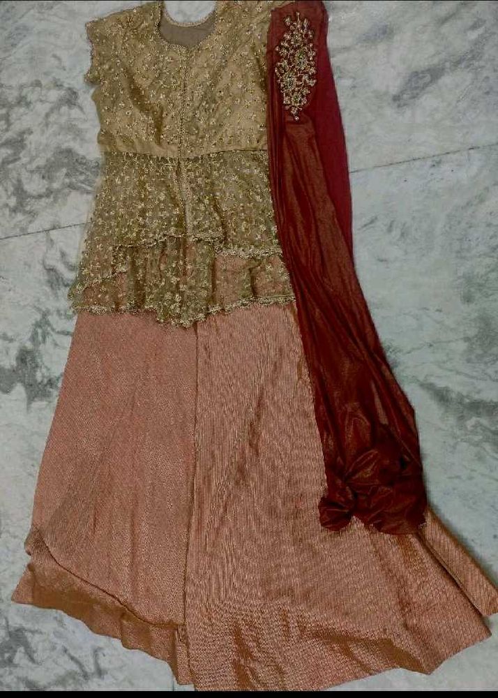 Elegant Ethnic Gown with Dupatta