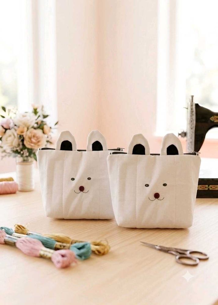 combo of 2 Cute White Bear Pouch Bag