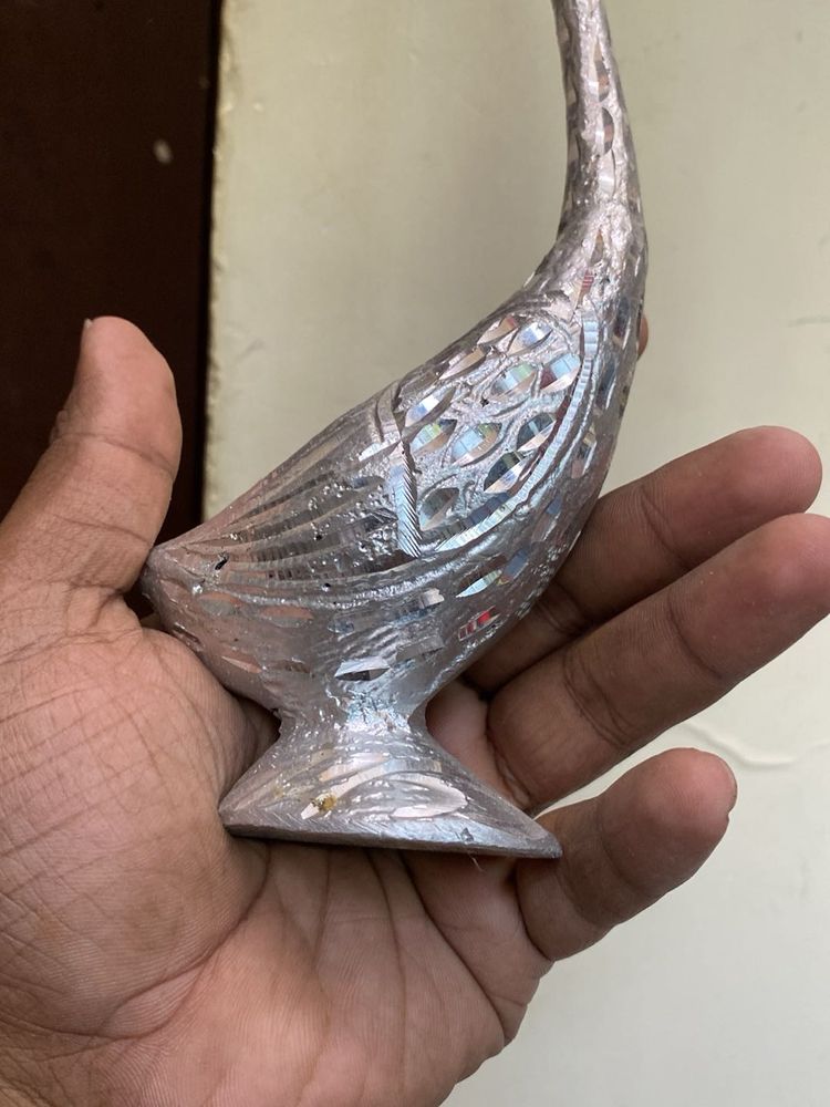 Decorative Silver Bird Showpiece(aluminium)