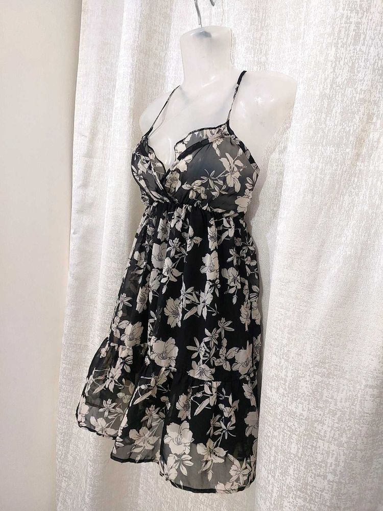Mesh GenZ Floral Mini Dress