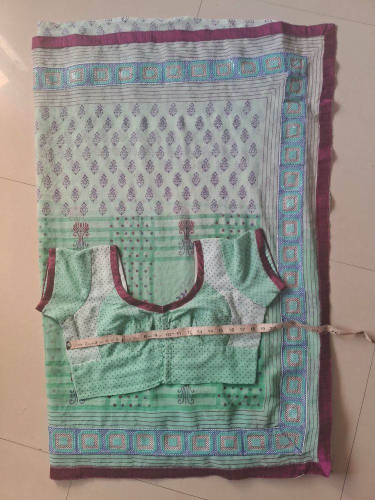 Elegant Light Green Saree with Blouse