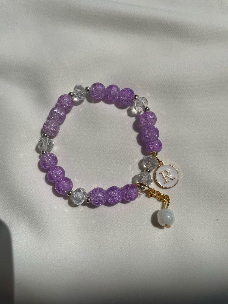 Strechible Stone Alphabet Bracelet