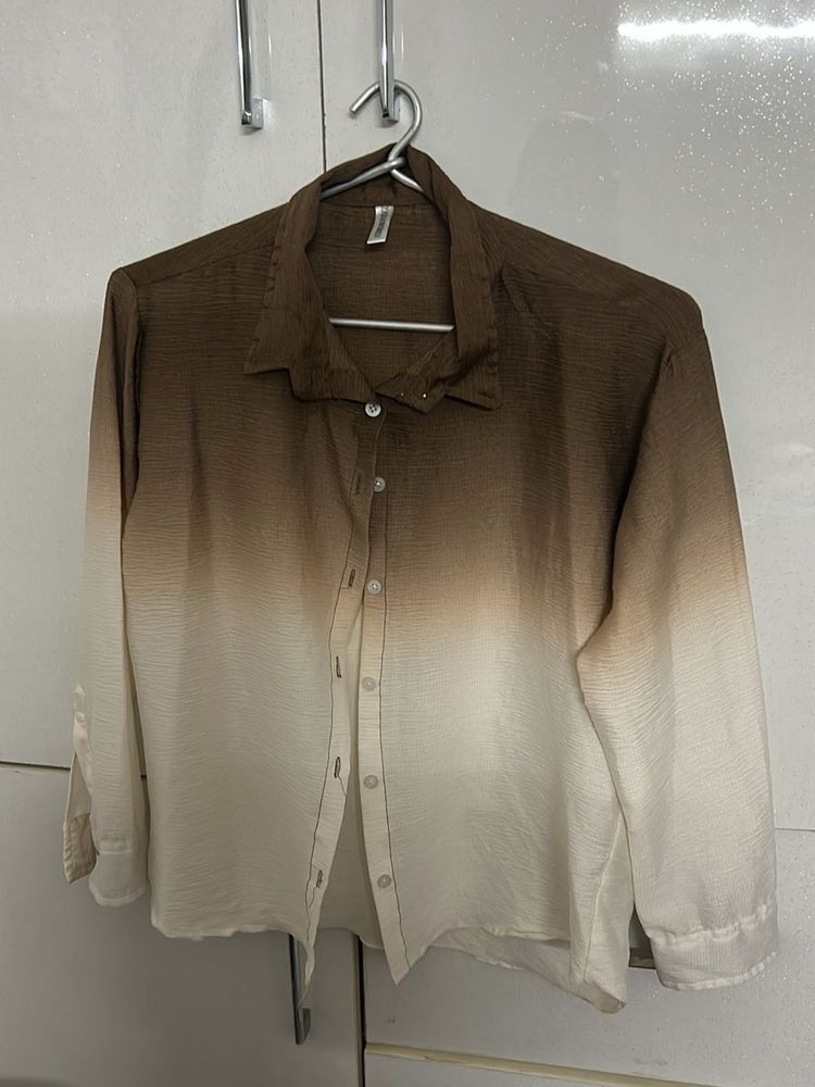 Dip-Dye Button-Up Shirt
