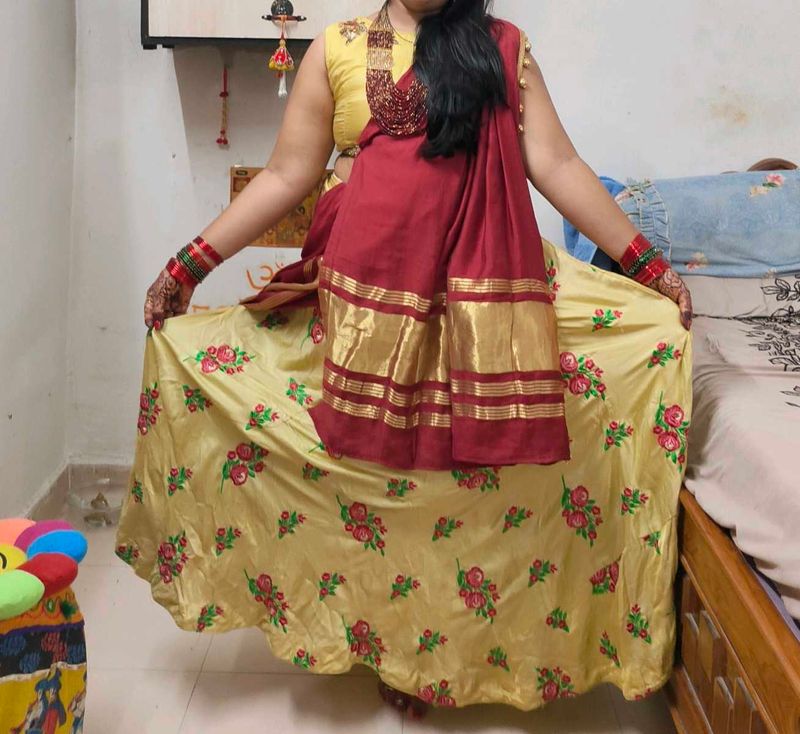 Floral Lehenga Choli (Lehenga Size Xxl)