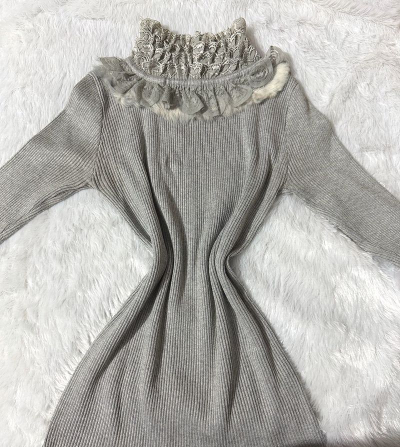 Fairy grungecore knit top 🪩🩶
