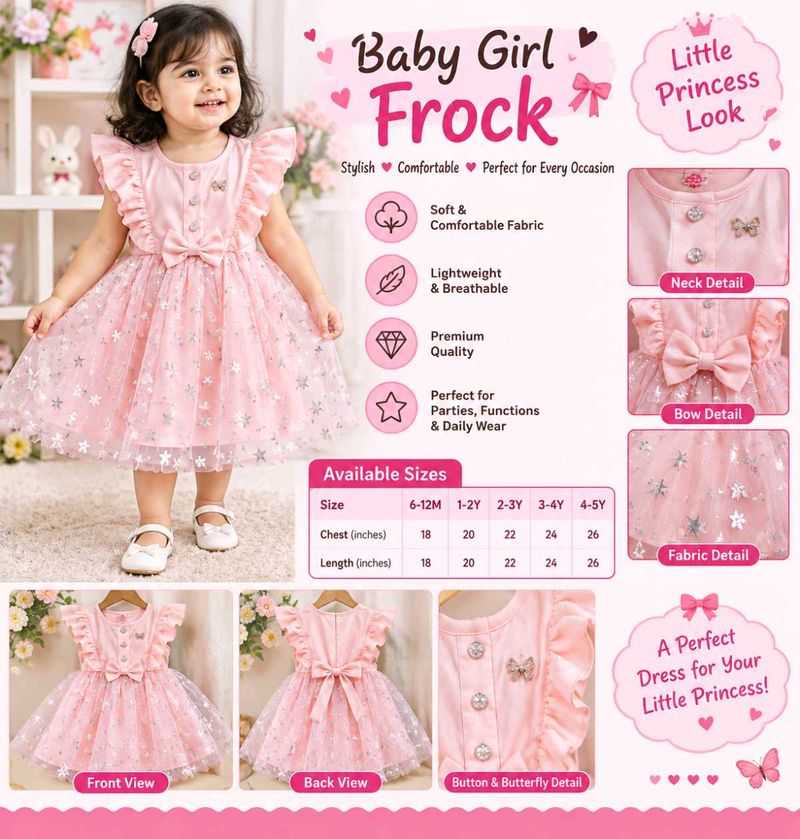 Cute Pink Star Tulle Dress