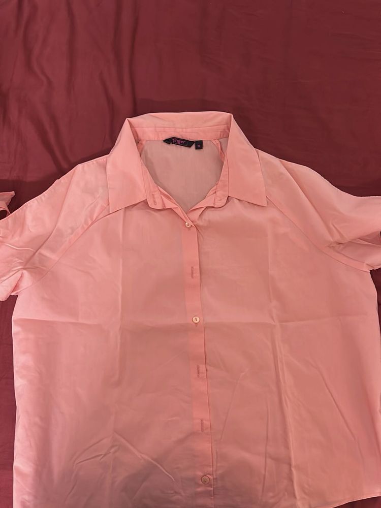 Chic Pink Button-Up Shirt