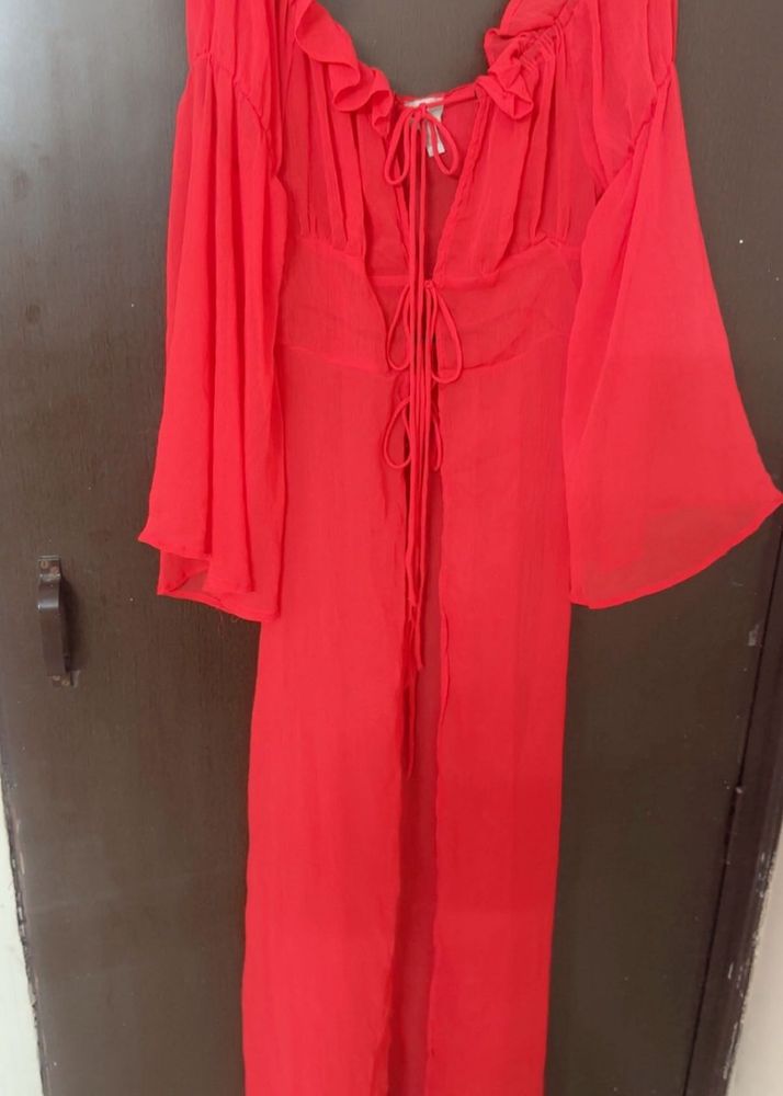 Red Flowy Dress