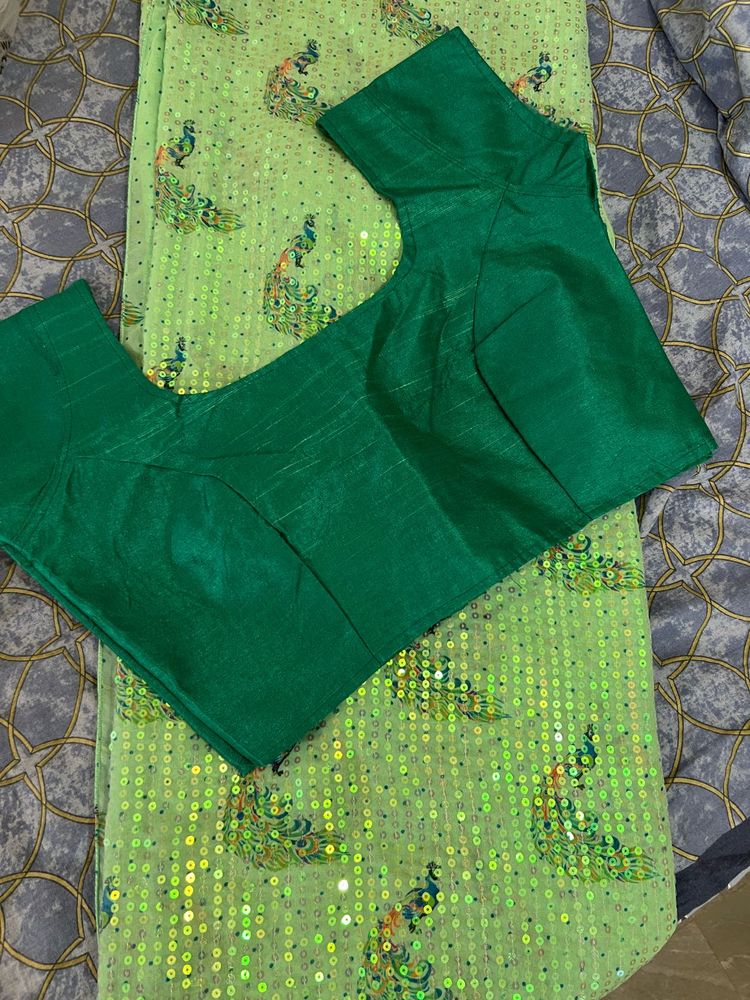 Party Saree With Stitched Blouse