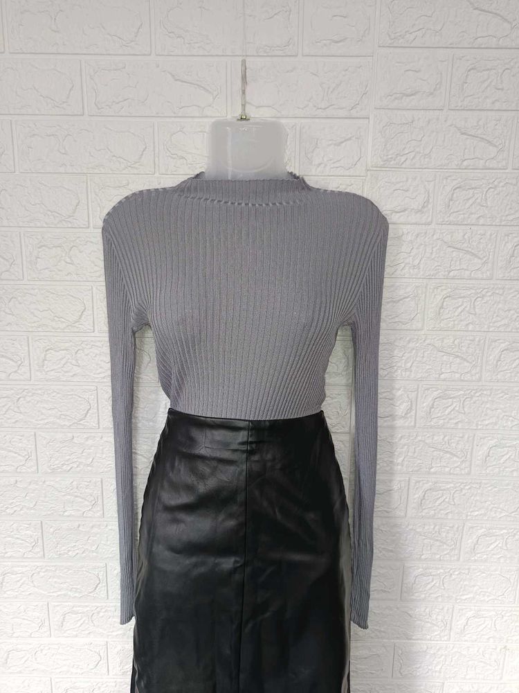 Zara grey  Ribbed pullover