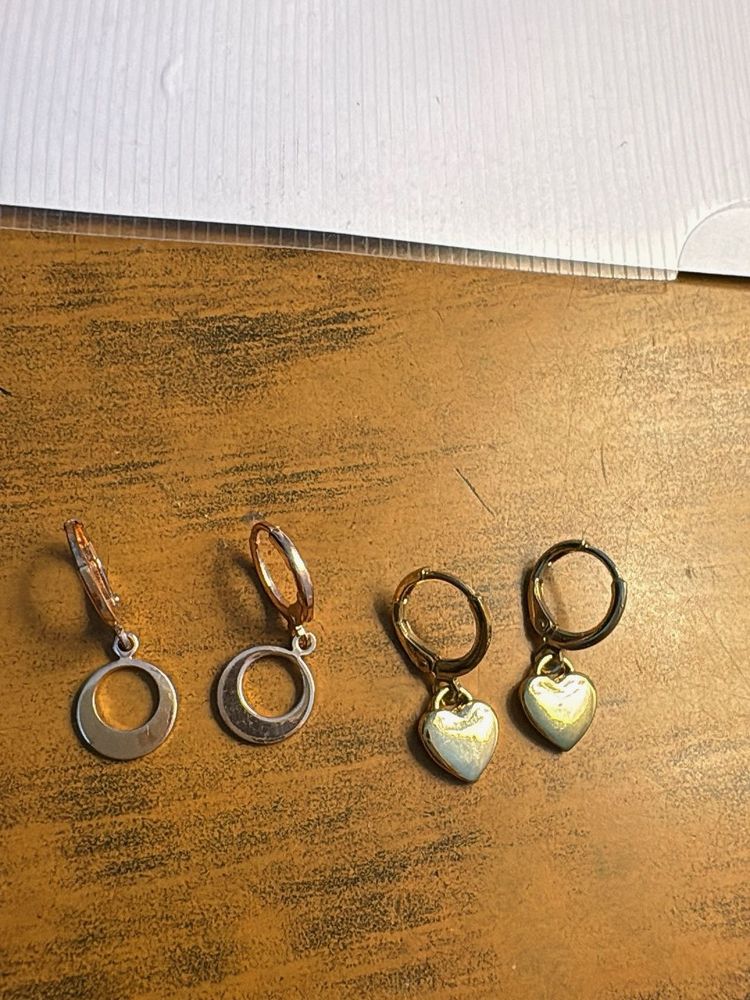 Cute Heart &amp; Circle Dangle Earrings