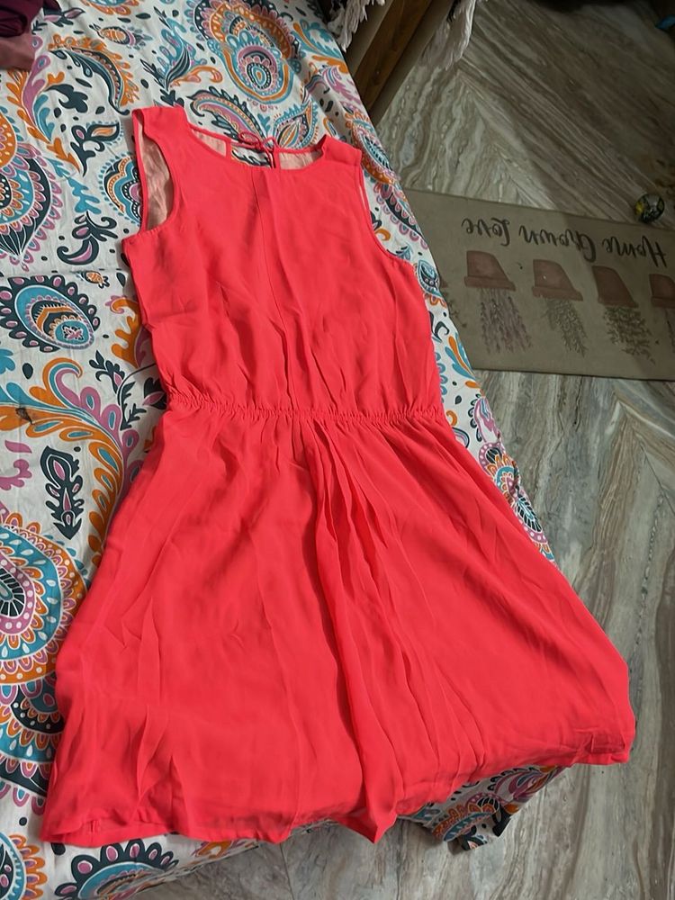 Coral Sleeveless Mini Dress