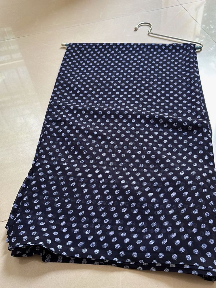 Classic Navy Polka Dot Saree