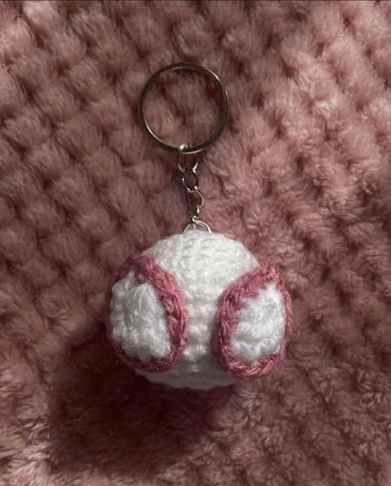 Crochet white spiderman Keychain