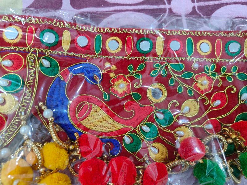 Embroidered Peacock toran for Entrance Door