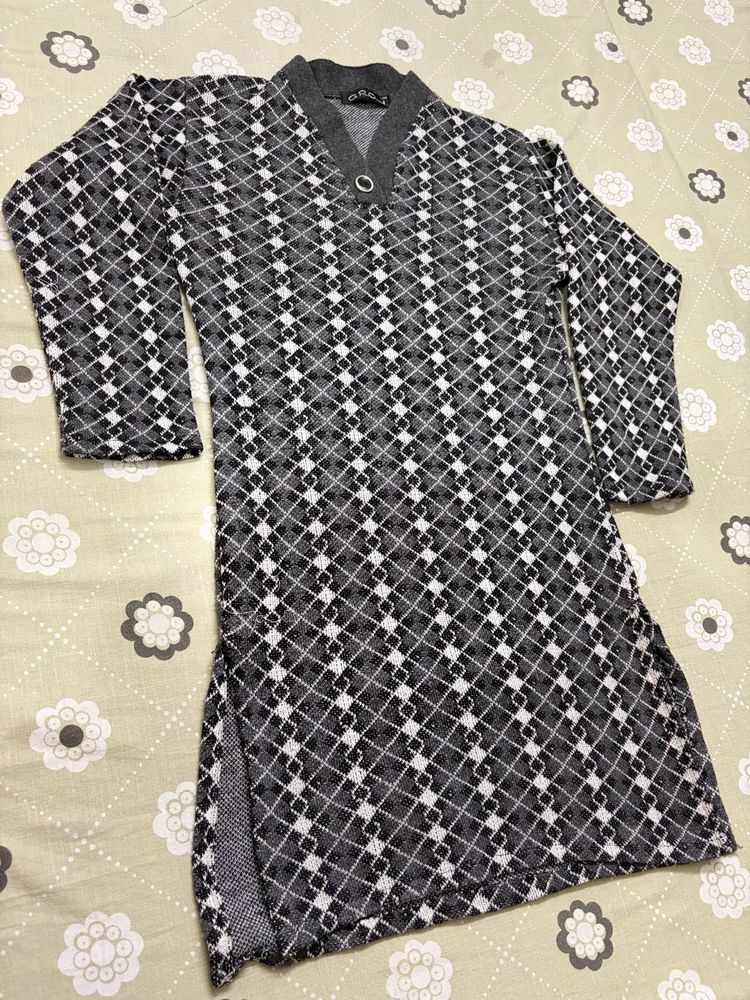 Stylish Geometric Print Knit Kurta