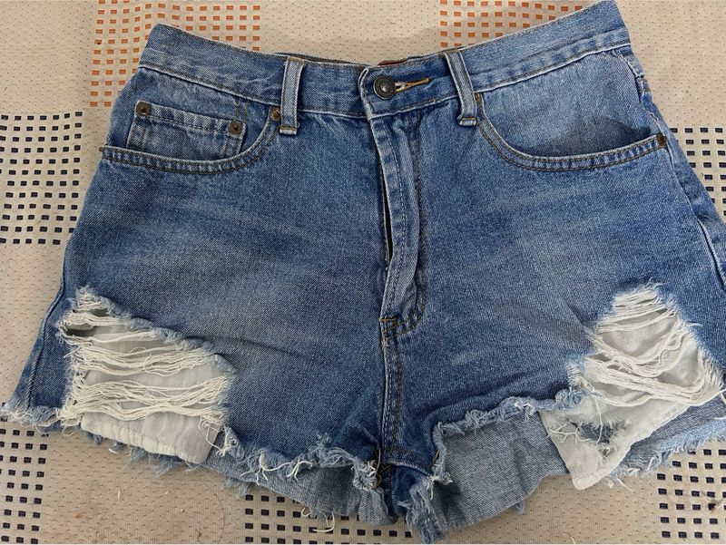 Distressed Denim Shorts
