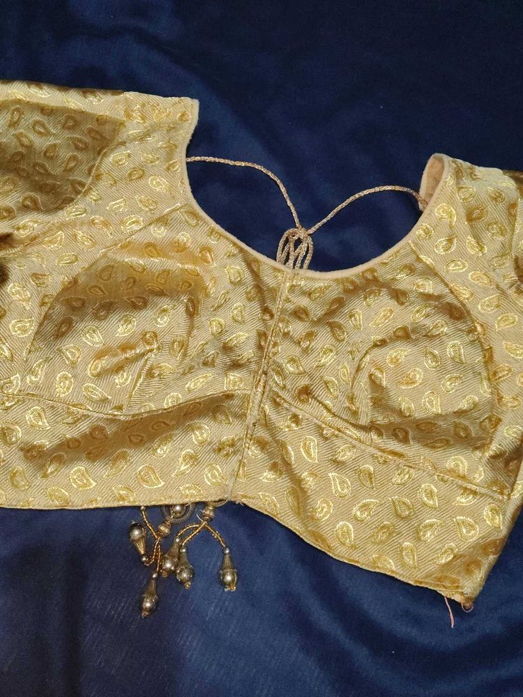 Gold Patterned Sari Blouse