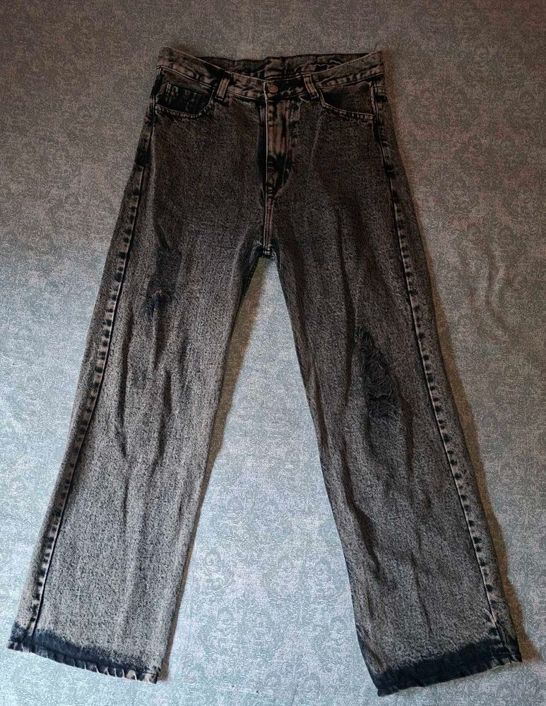 Vintage Acid Wash Wide Leg Jeans