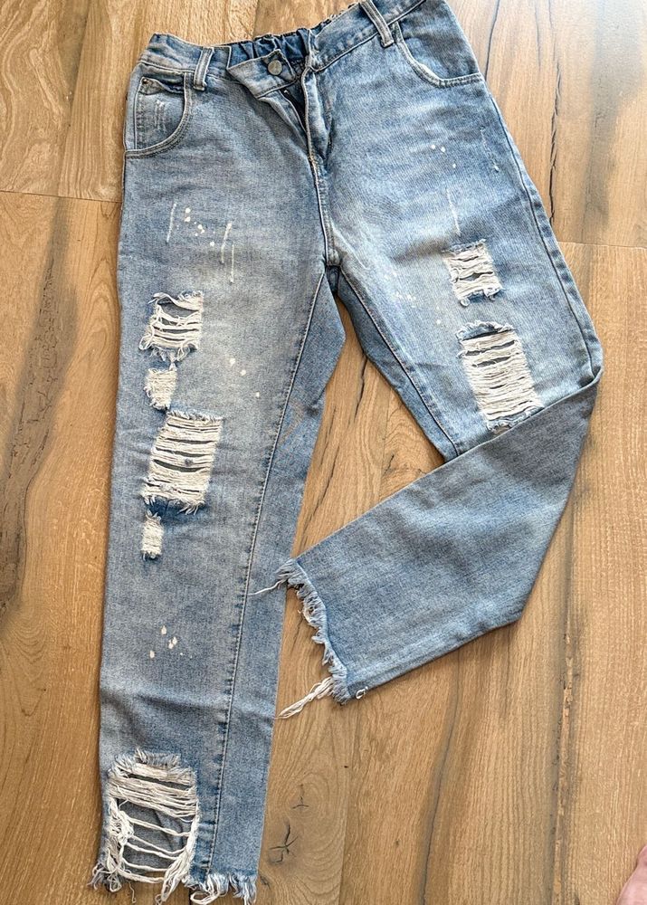 Distressed Light Wash Jeans