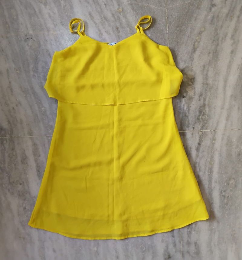 Yellow Mini Slip Dress
