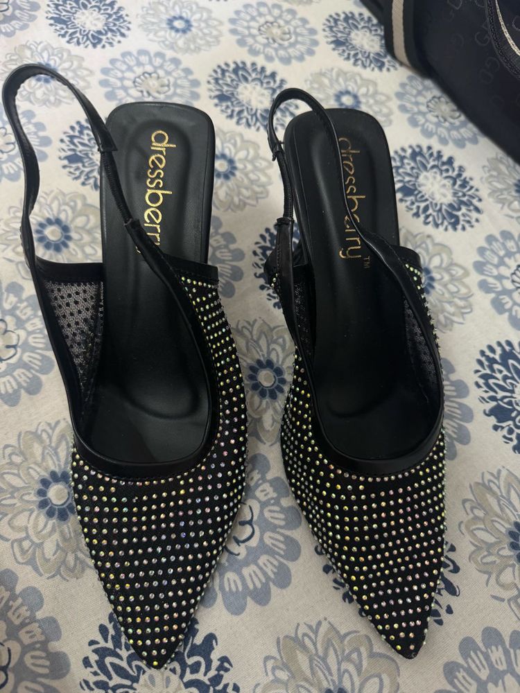 Dressberry Embellished Slingback Heels