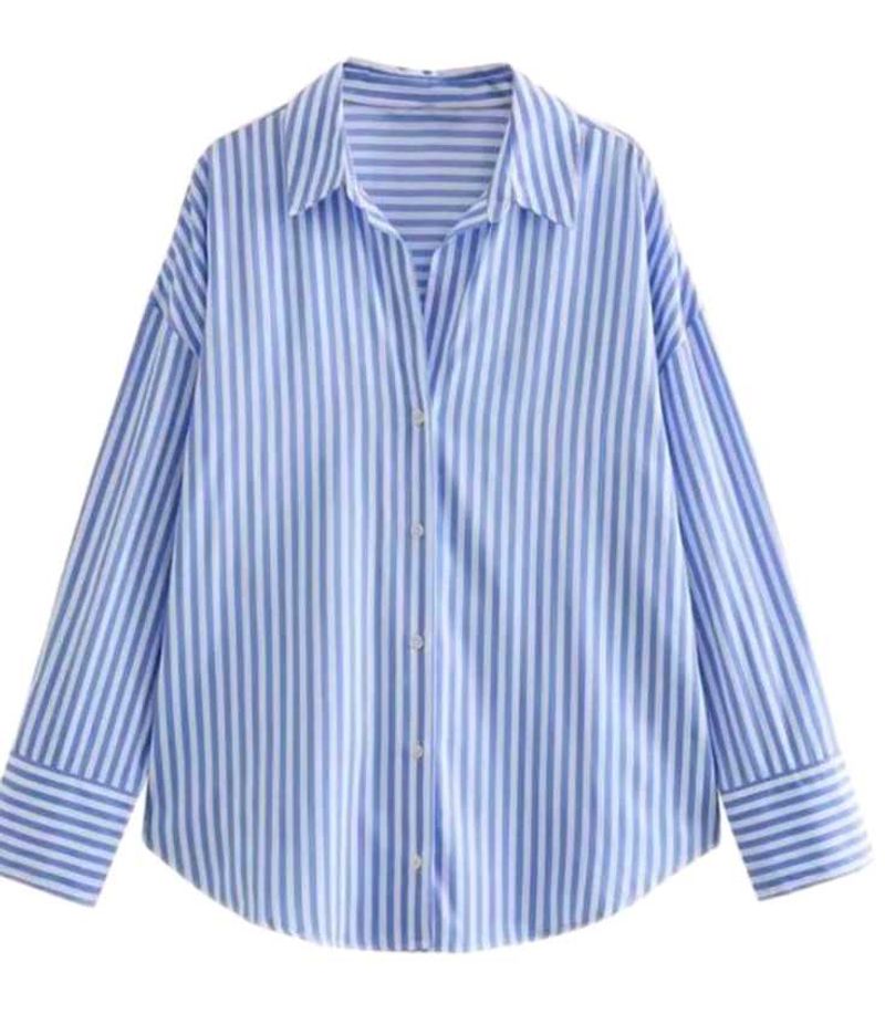 Classic Blue Striped Button-Down Shirt