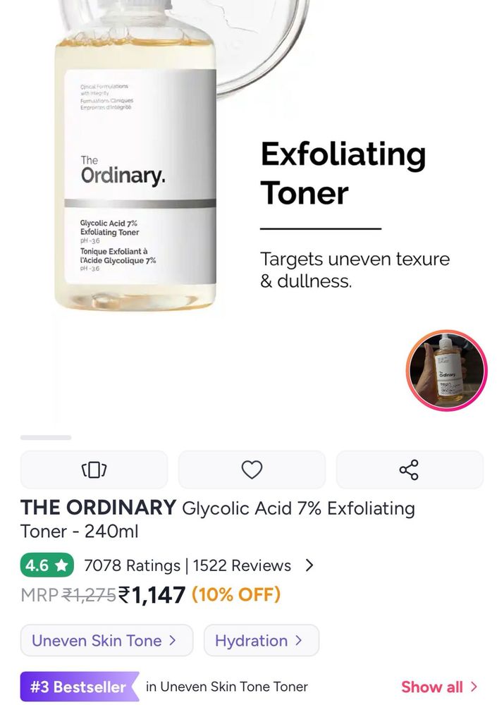 The Ordinary Glycolic Acid 7% Toner