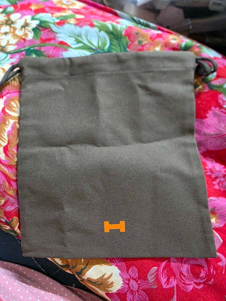 Gray Pouch with Orange Logo