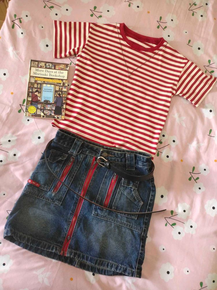 Red &amp; White Striped Top