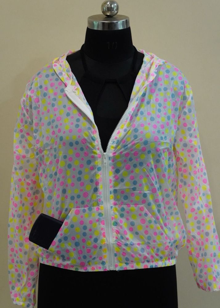 Polka Dot Sheer Hoodie Jacket