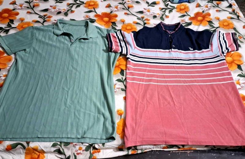 Men's Polo T-Shirt Bundle pink and green