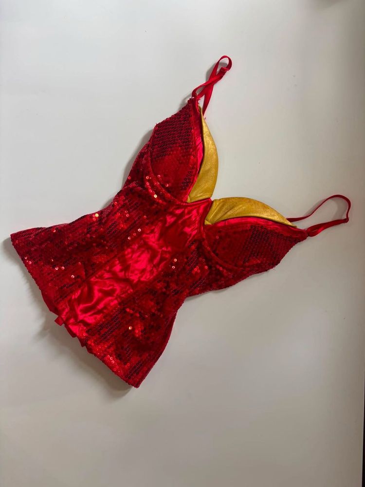 Red Sequin Blouse