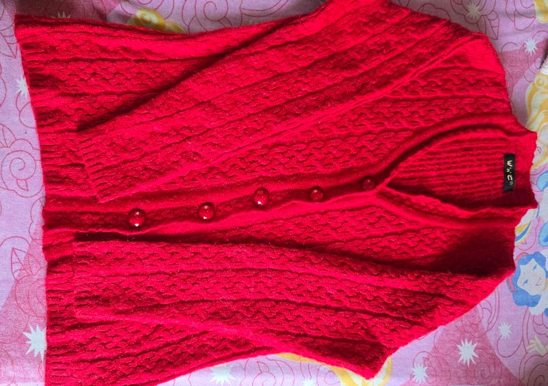 Red Knit Cardigan