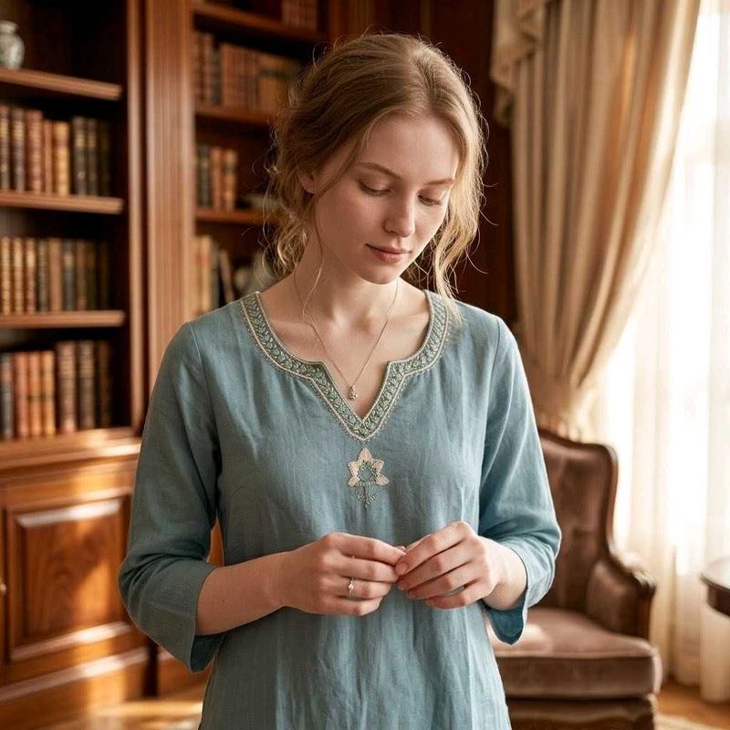 Elegant Blue Embroidered Kurta