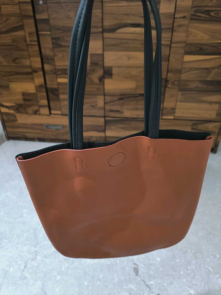 Stylish Two-Tone Tote Bag
