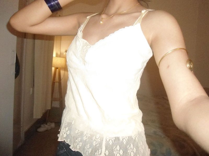 Sheer Lace Butter Yellow Camisole Top