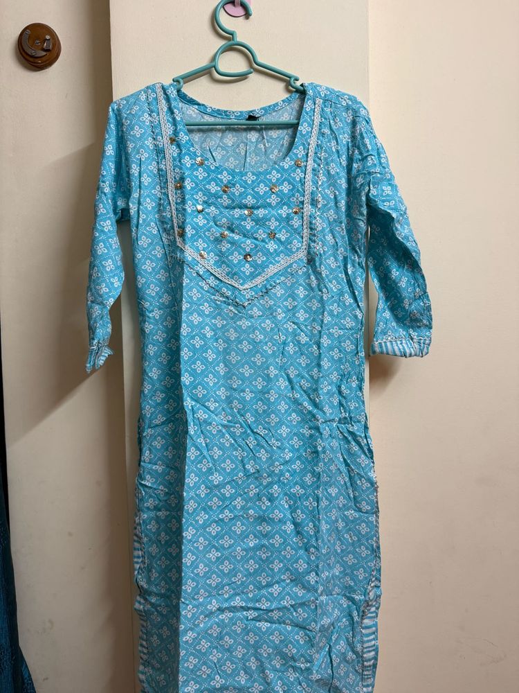 Blue Printed Kurta